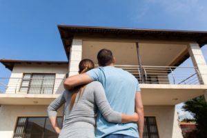 Couple looking at new house