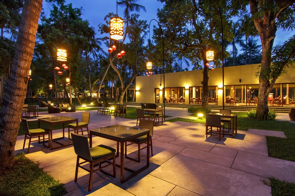 Outdoor space of a restaurant