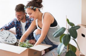 Couple packing things