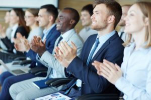 happy employees, applauding