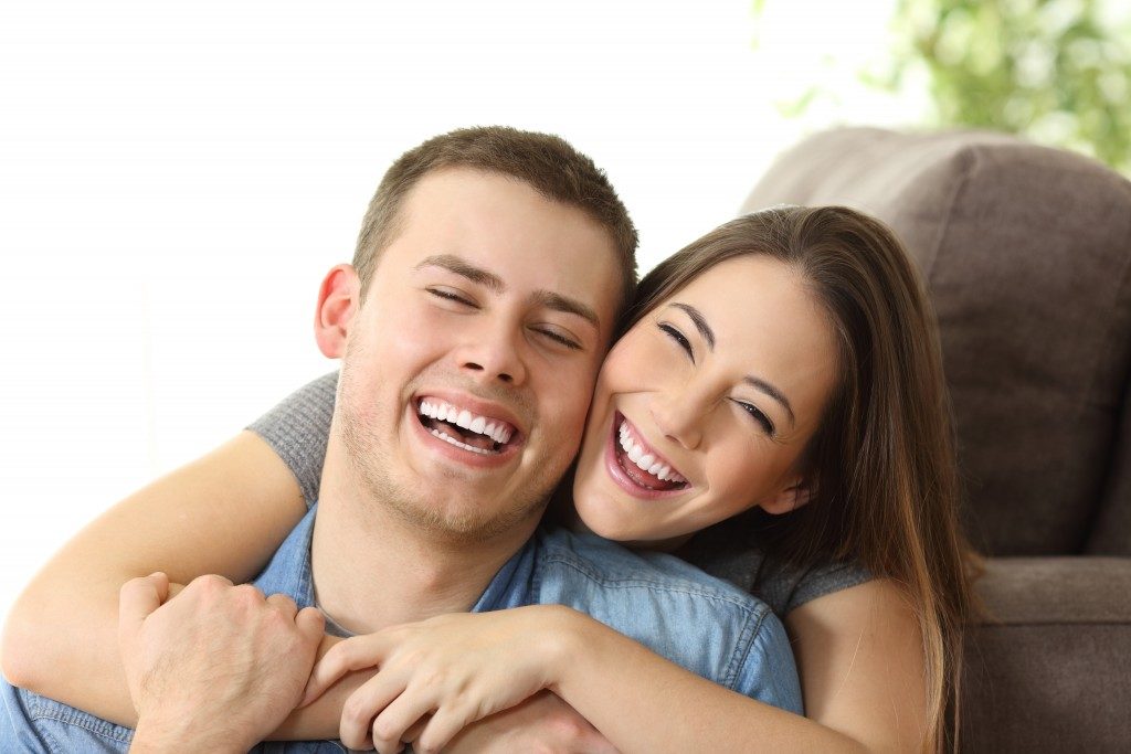 couple having a good time at their home