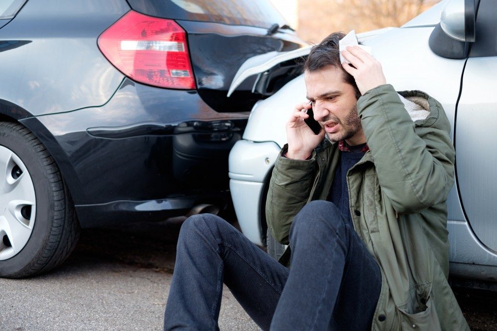 Man calling after car accident