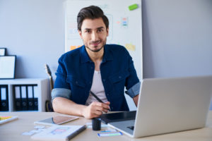 Man with his laptop