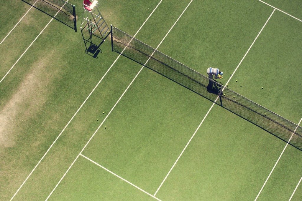 tennis court from above