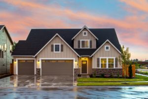 beautiful house in the late afternoon