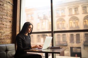 woman using a laptop