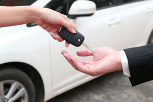 man getting a company car